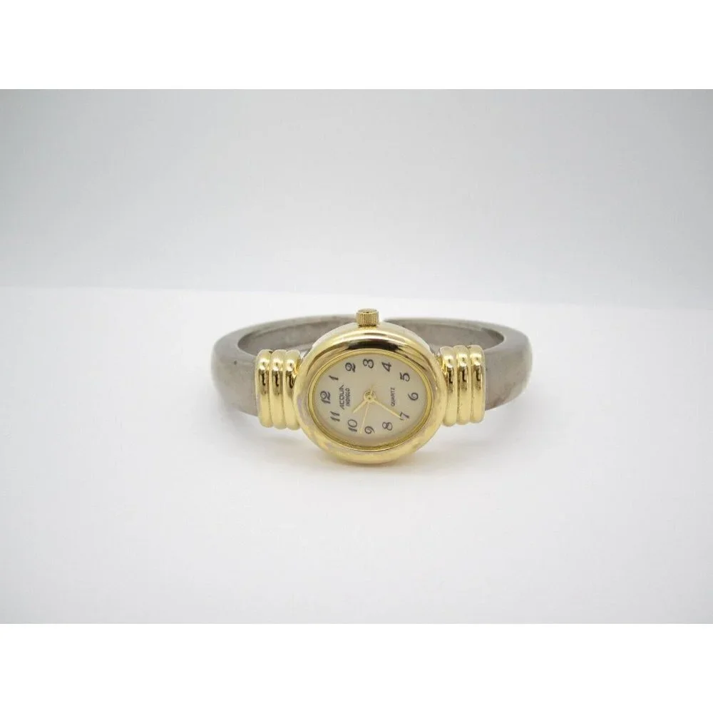 Women's Acqua Indiglo Quartz WR Analog 24mm Dial Causal Cuff Bangle Watch (F281)